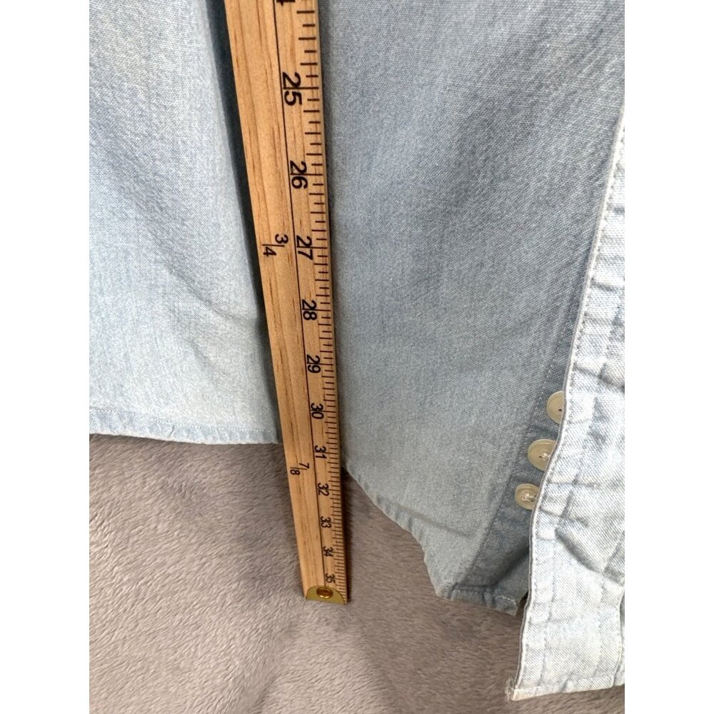 Mickey Inc. Vintage Shirt XL Denim Button-Up Shirt With Mickey & Pluto Embroider - Picture 6 of 12